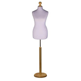 Display Guru Female Uk Size 8/10 Dressmakers Tailors Dummy Mannequin , Silver Torso Bust with Light Wood Round Base